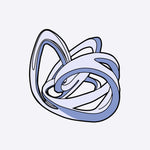 abstract blue and violet intertwined lace design heat-press sticker for tote bags