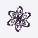 Purple and violet LACE Heat-Press Sticker with petal-inspired design for tote bags