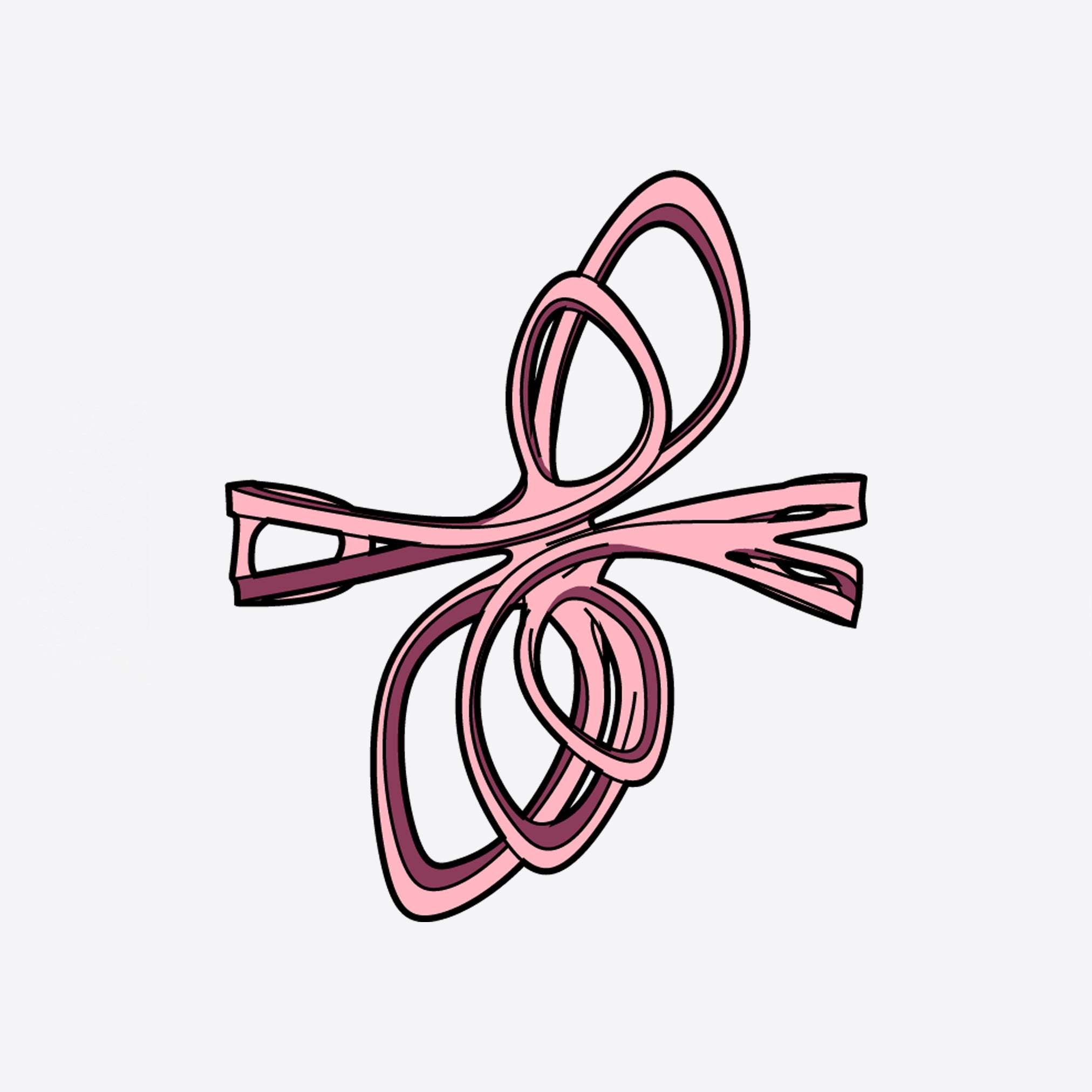 Pink LACE Heat-Press Sticker with petal-inspired design for tote bags