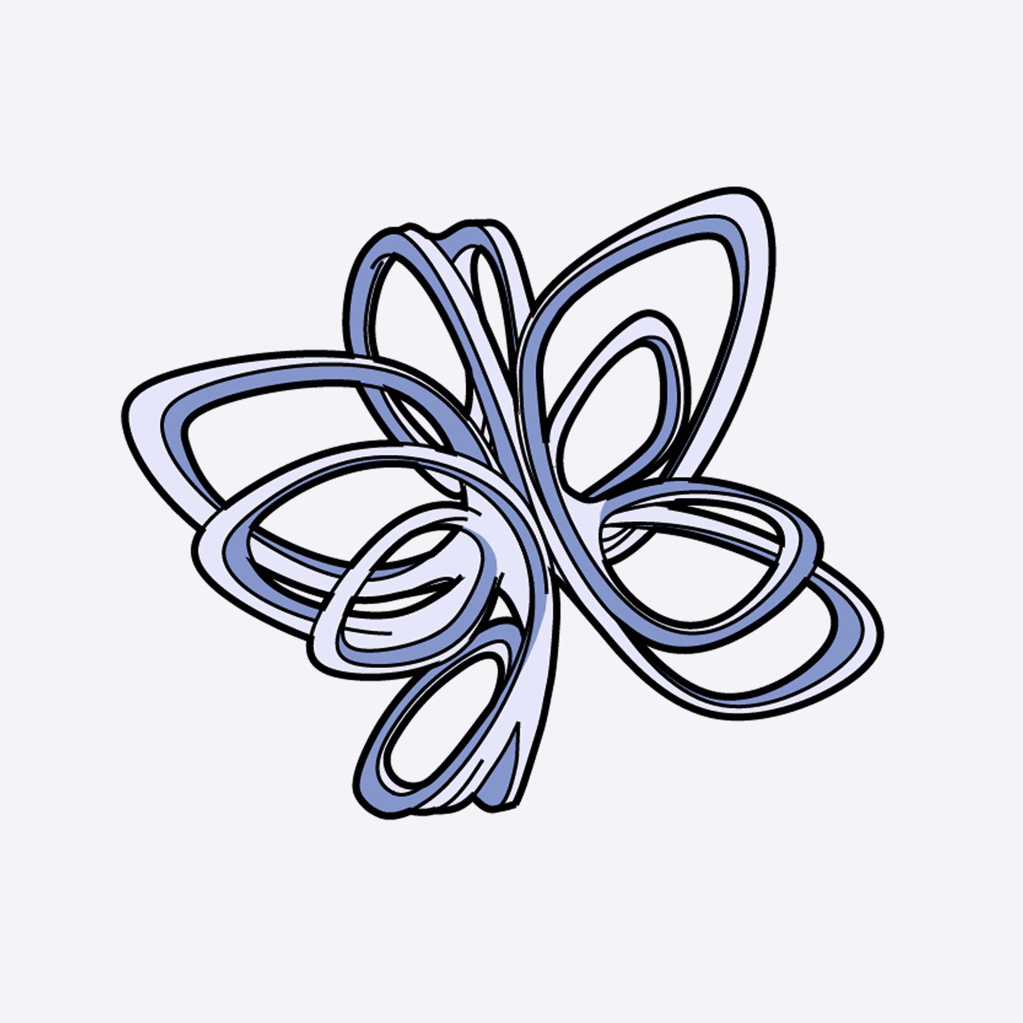 LACE Heat-Press Stickers petal-inspired iron-on graphic in violet color