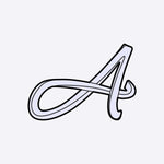 LACE Heat-Press Sticker in violet cursive letter A design for customizable tote bags