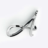 Sterling silver initials pendant necklace with script letter A and polished finish