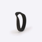 Black nylon engagement ring sample from LACE bridal collection on white background