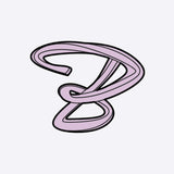 LACE Heat-Press Sticker letter B in soft purple for personalized tote bags