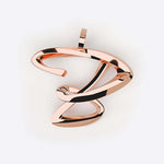 Rose gold Initials Pendant with 3D script design and smooth polished finish