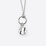 Sterling silver baseball charm pendant necklace with modern design on chain