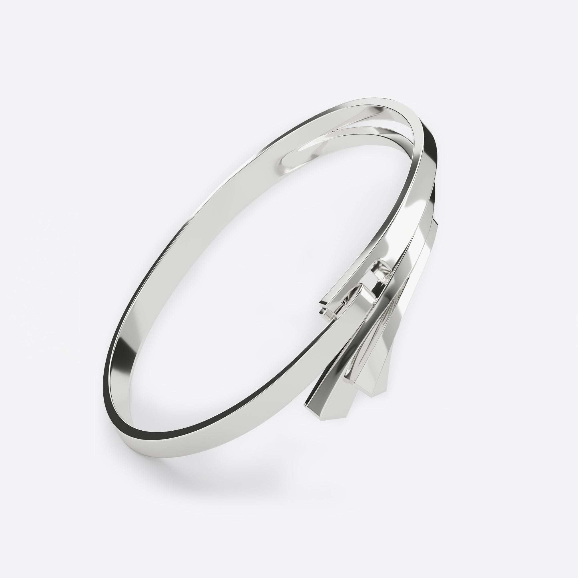 Elegant sterling silver Cascade Bracelet with flowing, sculptural design and integrated clasp.