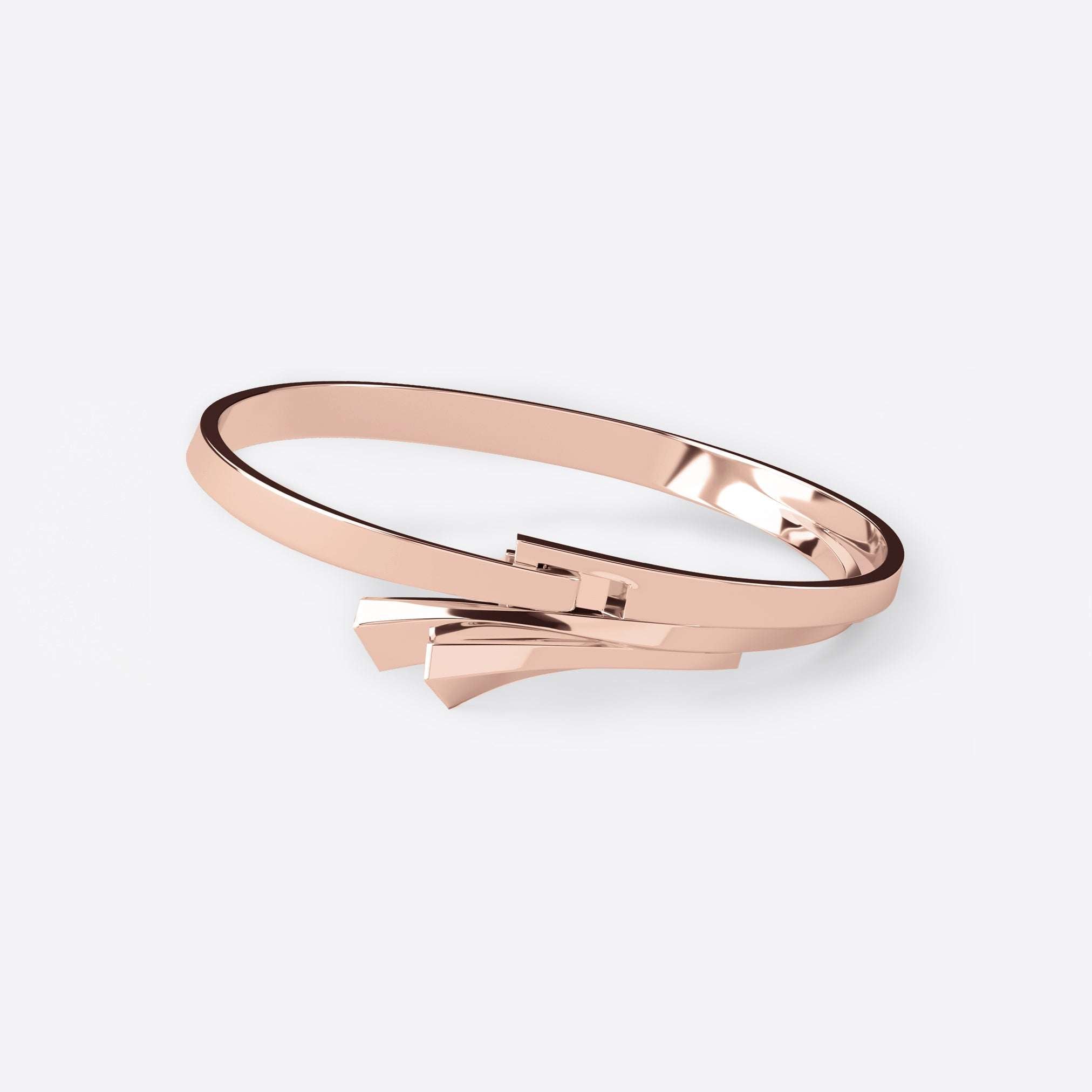 18K rose gold Cascade Bracelet with sleek, flowing design and integrated clasp