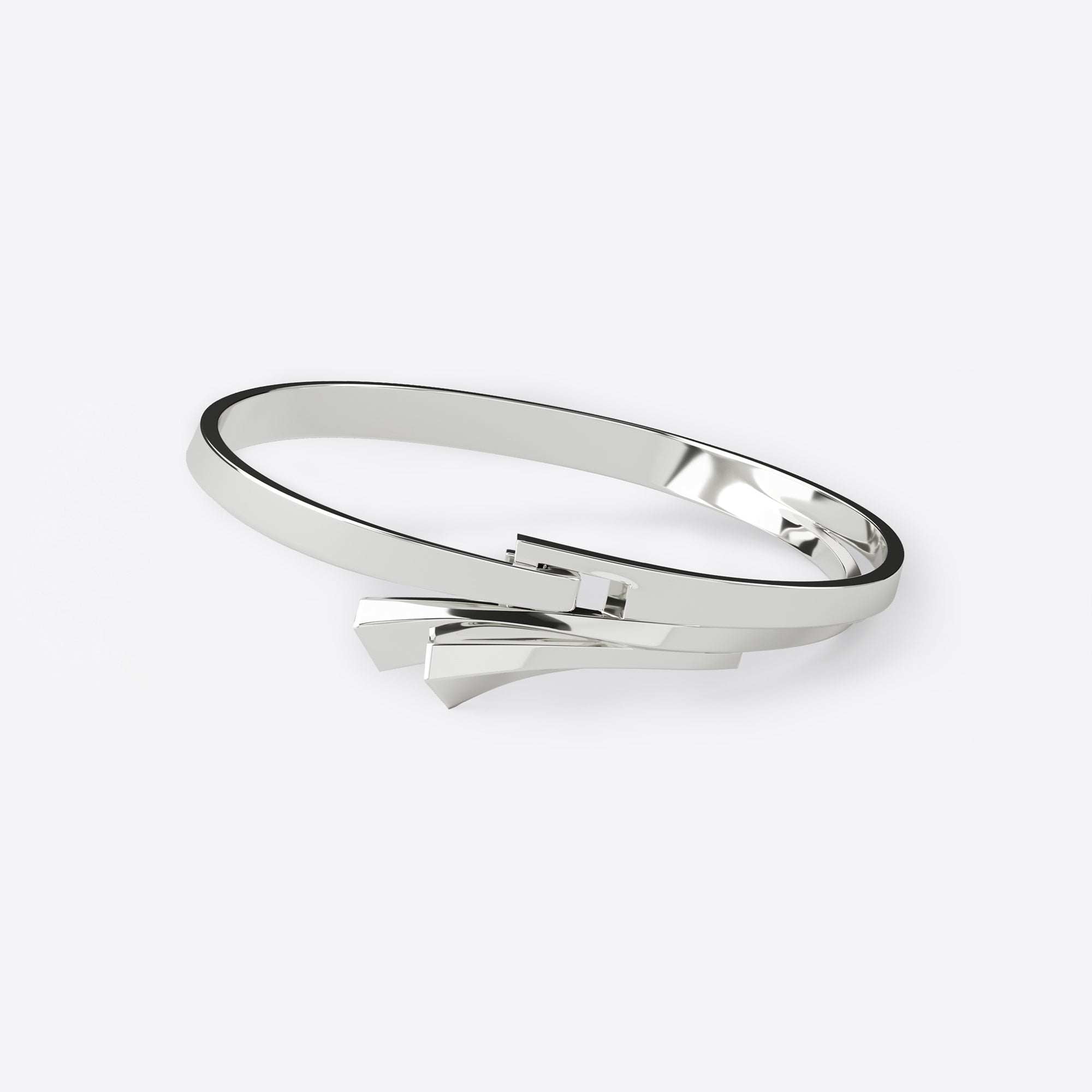 Sterling silver Cascade Bracelet with sleek, flowing design and integrated clasp.