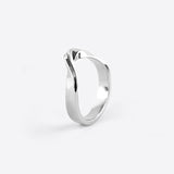 Sterling silver Amor Amos Light Set twisting band ring with precision edge detailing