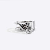 Velum Ring in sterling silver with drapery-inspired curved design and open back bands