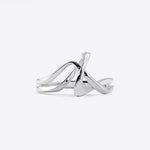 Sterling silver Amare Ring with a unique loose knot design and twisting lines