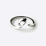 Sterling silver open Hydra Ring with a single curved oval loop design