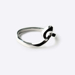 Hydra Ring sterling silver open adjustable ring with sculpted oval loop design