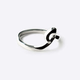 Hydra Ring sterling silver open adjustable ring with sculpted oval loop design