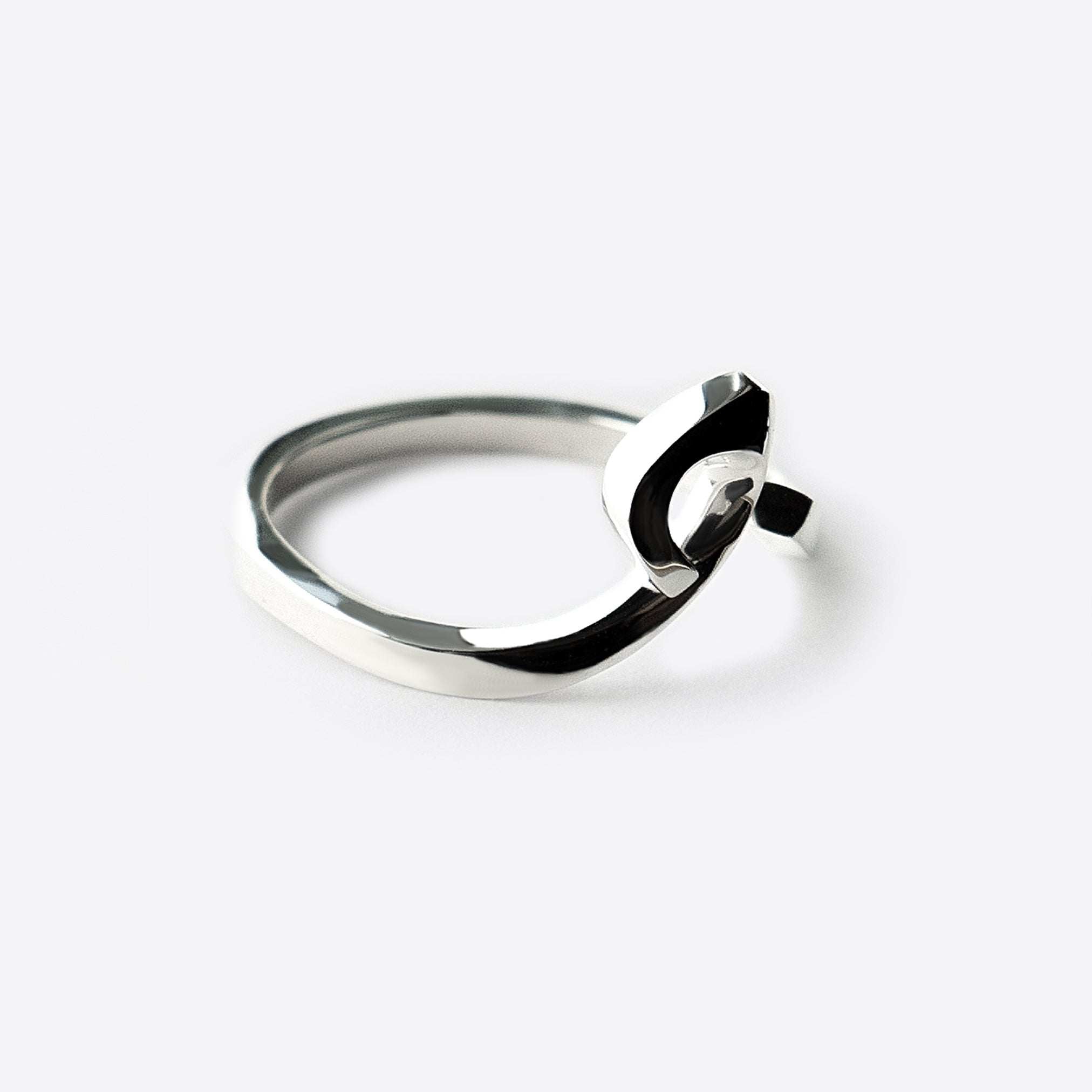 Hydra Ring sterling silver open adjustable ring with sculpted oval loop design