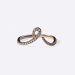 Hydra Diamond Ring in 14K gold with curved oval loop and round-brilliant diamonds