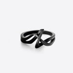 Amare Stainless Steel Ring with twisted loose knot design in black PVD finish