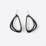 Aura Carbon lightweight 3D printed carbon fiber hoop earrings with angled loop design
