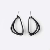 Aura Carbon lightweight 3D printed carbon fiber hoop earrings with angled loop design
