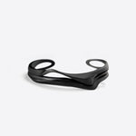 Allegro Cuff black steel twisted stacking curves open bracelet