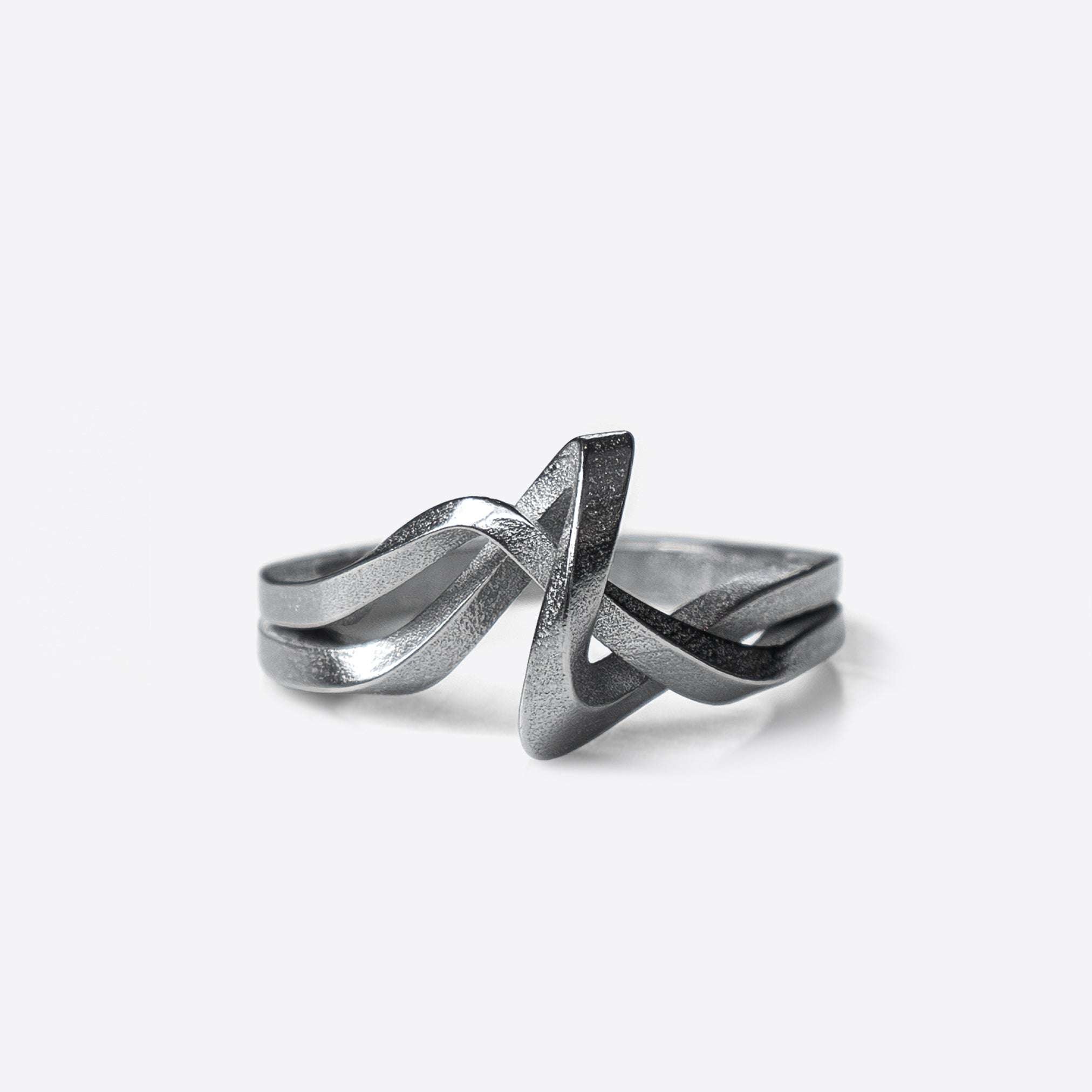 Amare Stainless Steel Ring with twisted loose knot design in brushed finish