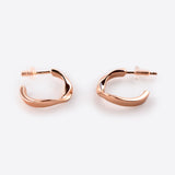Rose gold Linea mini hoop earrings with a modern twisted design from the Linea Earrings Set