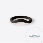 Black nylon engagement ring sample with fine texture, part of the Engagement Ring Samples Set for fit and style testing