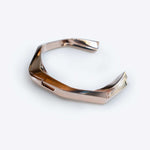 Oblique Cuff bracelet with bold geometric design in polished rose gold vermeil