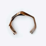 Oblique Cuff bracelet in 18K rose gold vermeil with bold, sculptural design and intricate detailing
