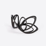 Papilio Steel Ring light gray elliptical petal design in gray steel