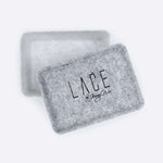 LACE Felt Jewelry Box light gray felt with detachable lid and modern minimalist design