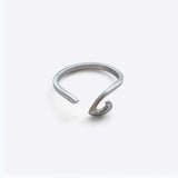 Hydra Stainless Steel Ring open curved oval loop design minimalist jewelry