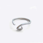 Hydra Stainless Steel Ring open design with curved oval loop in matte finish
