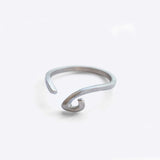 Hydra Stainless Steel Ring open design with curved oval loop in matte finish