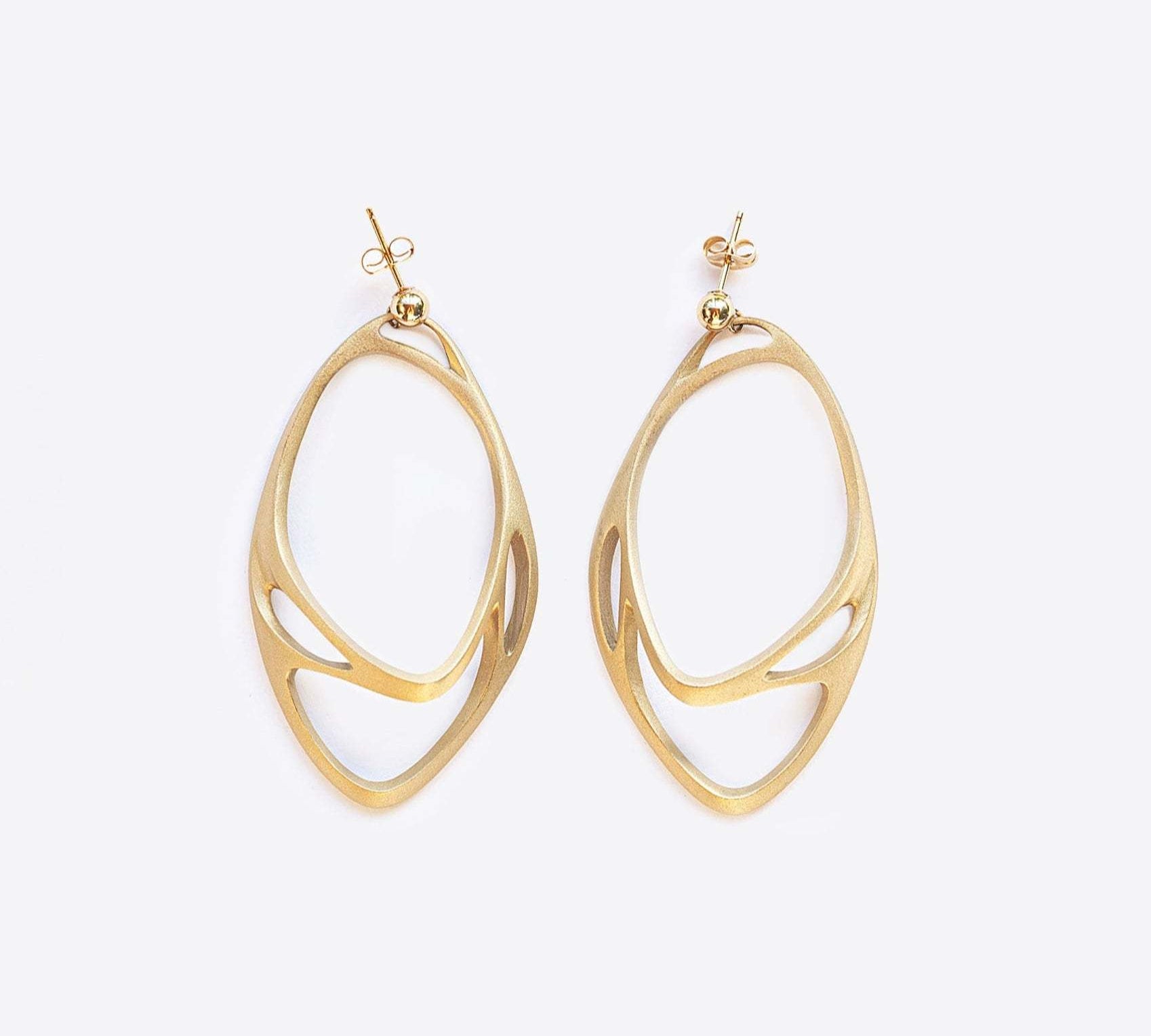 Eclipse Steel petite oval hoop earrings in bronze with intricate edge detailing