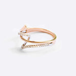 Vina Diamond Ring in two-tone 14K gold with pave diamonds in a twisted design