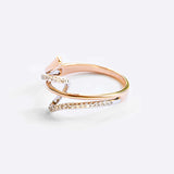 Vina Diamond Ring in two-tone 14K gold with pave diamonds in a twisted design
