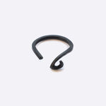 Hydra stainless steel black PVD open curve ring with sculpted oval loop design