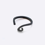 Hydra stainless steel open ring with single curved design in black PVD finish