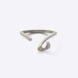 Hydra Stainless Steel Ring with open curved design and sculpted oval loop