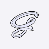 LACE Heat-Press Sticker letter G in violet pastel color, iron-on decal for personalized LACE tote bags