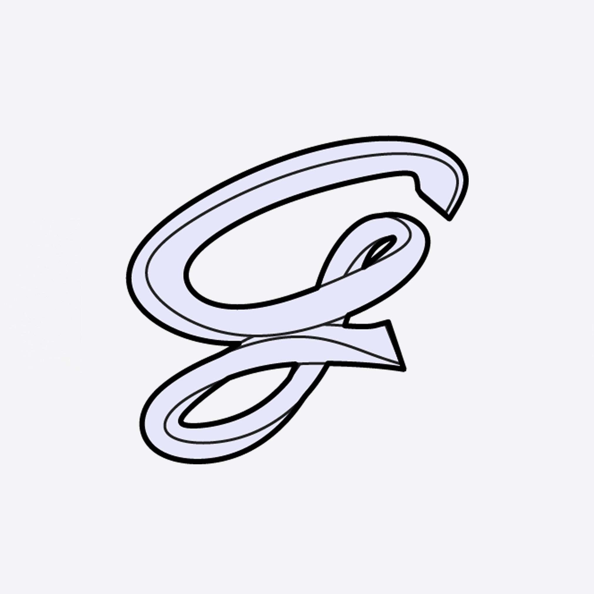 LACE Heat-Press Sticker letter G in violet pastel color, iron-on decal for personalized LACE tote bags