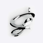 Sterling silver initials pendant necklace with 3D script design and 16-inch chain