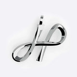 Sterling silver initials pendant necklace with three-dimensional script letter design