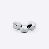 Hexa Ring- Base sterling silver geometric hexagonal design ring with polished facets