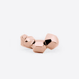 18K rose gold Hexa Ring- Base with geometric hexagonal design and polished facets