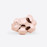 Rose gold Hexa Ring- Base with faceted hexagonal design and polished surfaces