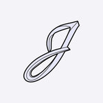 LACE Heat-Press Sticker letter J in violet, iron-on decorative graphic for personalized tote bags