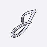 LACE Heat-Press Sticker letter J in violet, iron-on decorative graphic for personalized tote bags